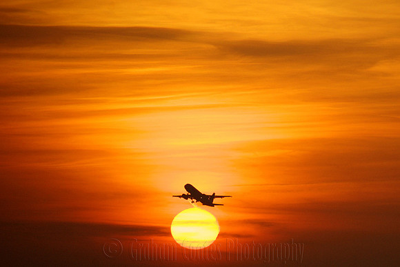 Plane taking off at Heathrow Airport